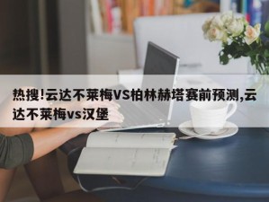 热搜!云达不莱梅VS柏林赫塔赛前预测,云达不莱梅vs汉堡