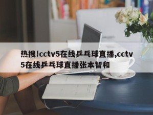 热搜!cctv5在线乒乓球直播,cctv5在线乒乓球直播张本智和