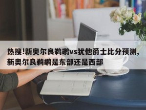 热搜!新奥尔良鹈鹕vs犹他爵士比分预测,新奥尔良鹈鹕是东部还是西部